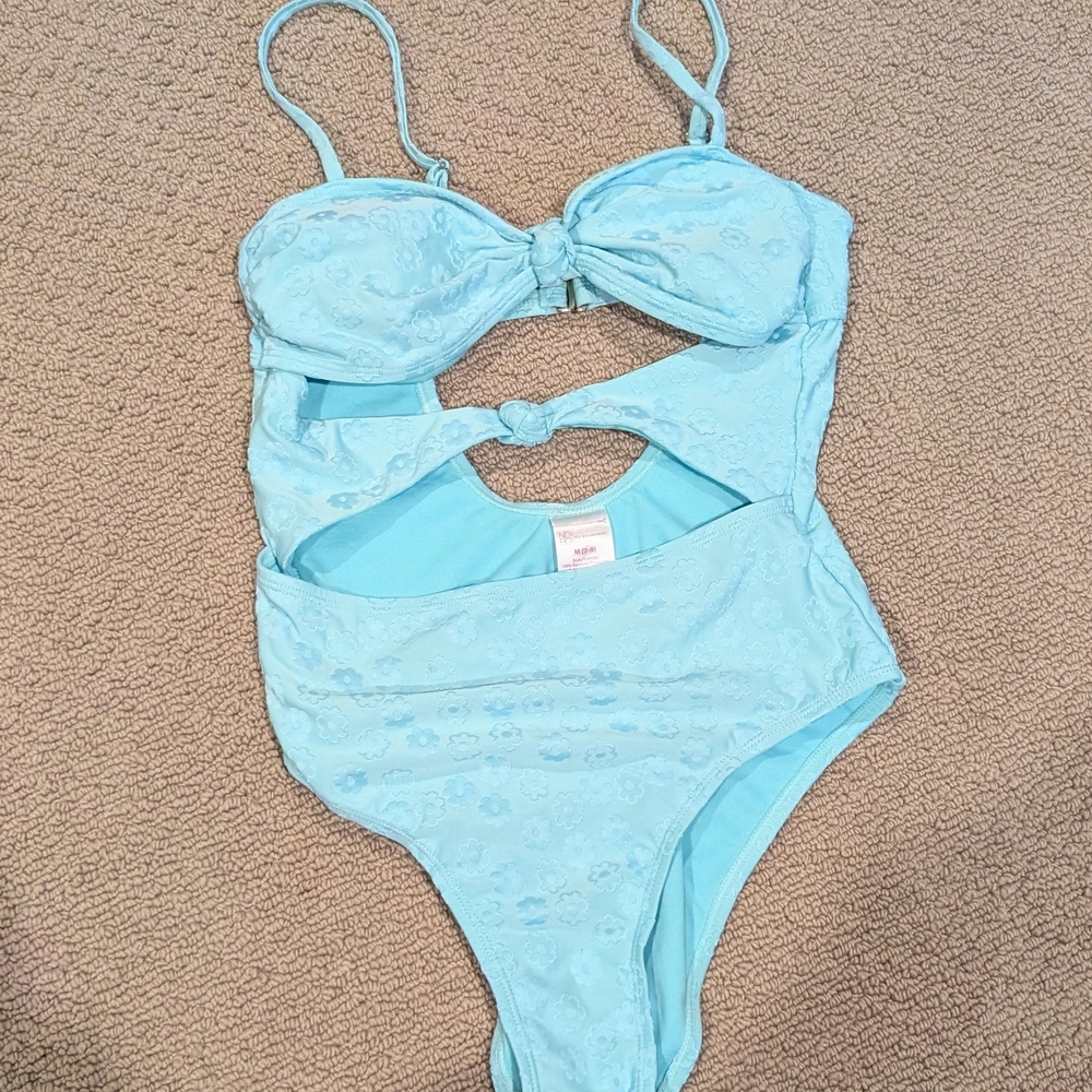 No Boundaries Sky Blue Floral Swimsuit